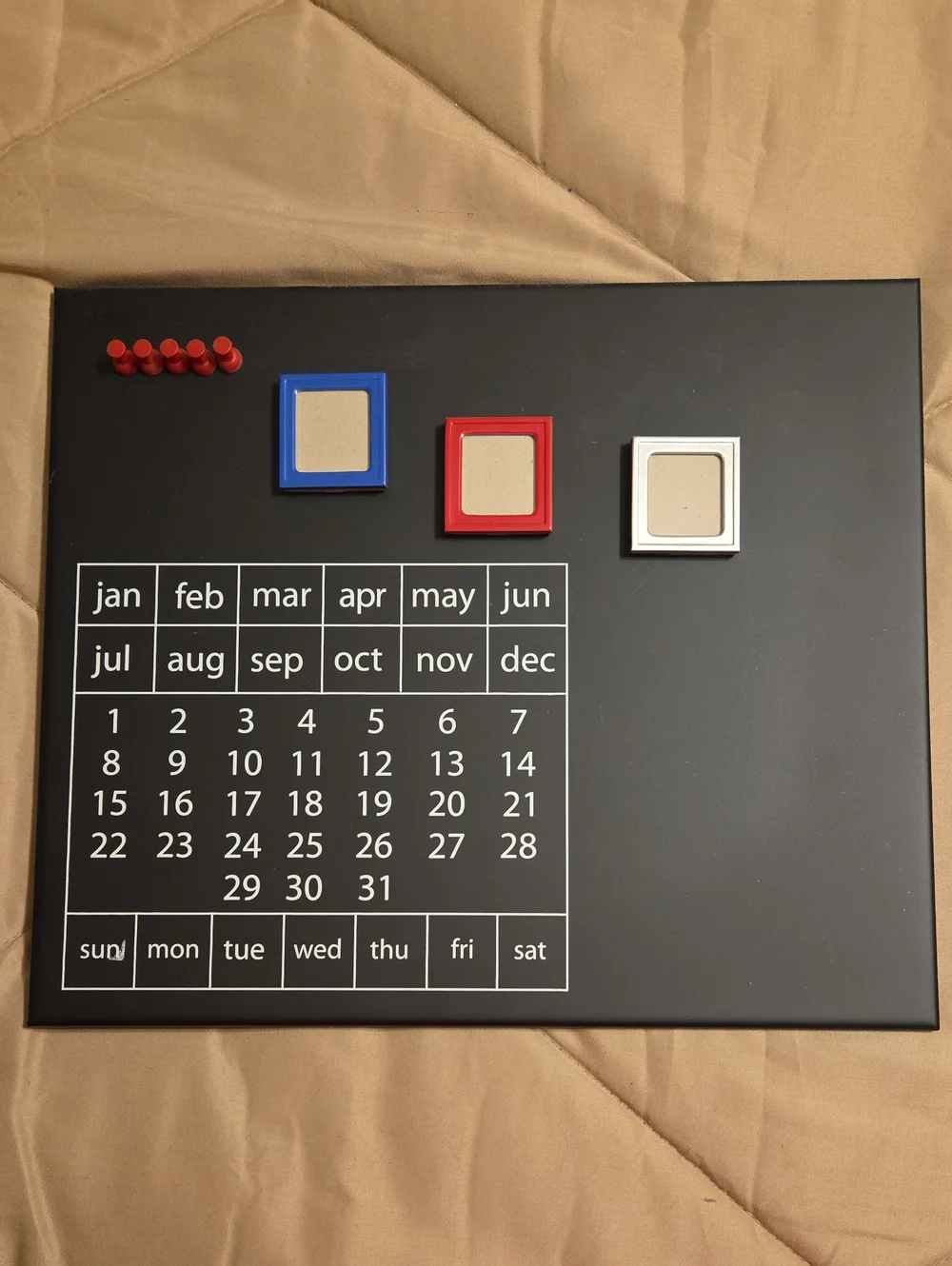 Magnetic Perpetual Calendar Board - Black